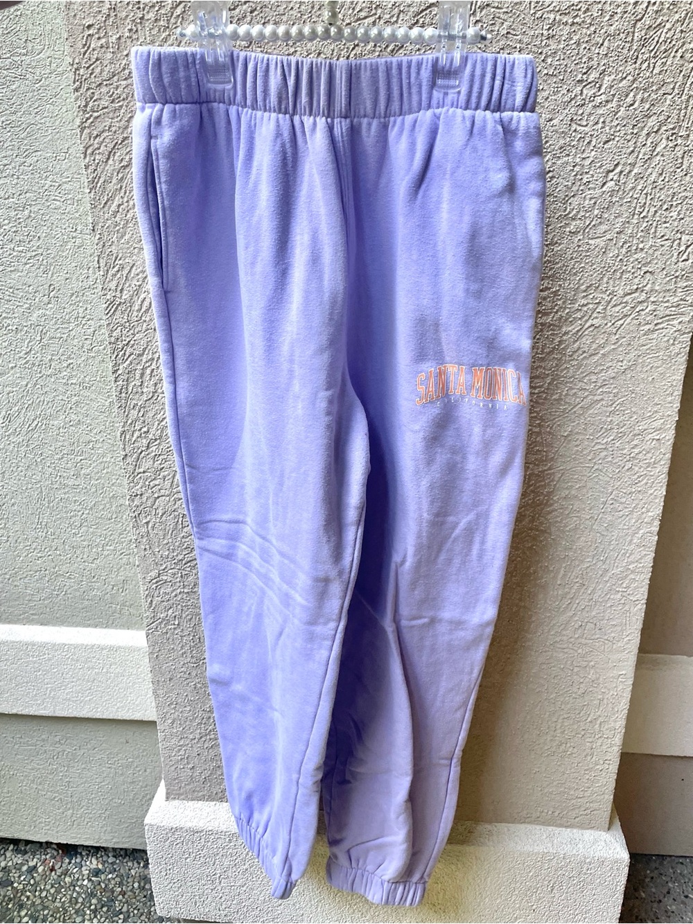 Hollister Lavender Fleece Santa Monica joggers with pockets